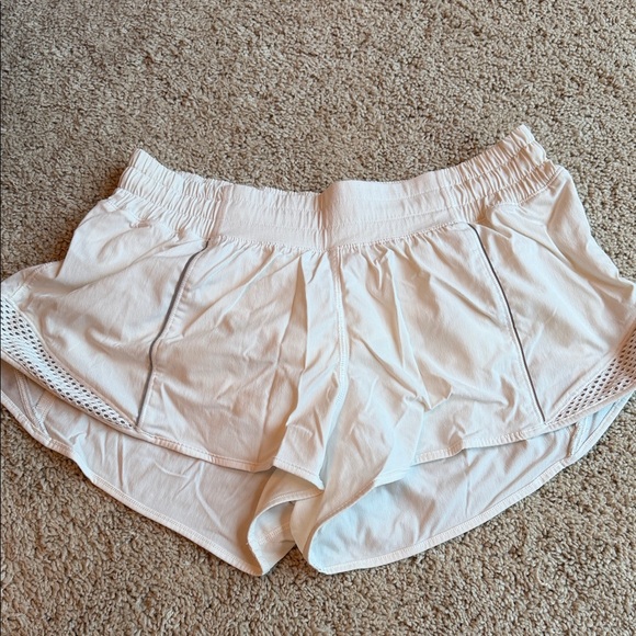 lululemon athletica Pants - lululemon athletica White Athletic Running Shorts with Mesh Panels